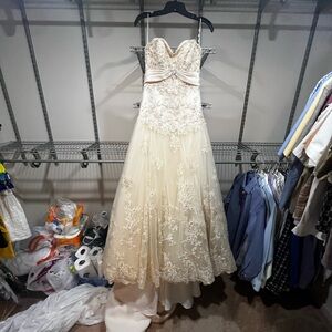 Maggie Sottero Champagne Lace Gown